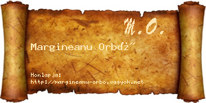 Margineanu Orbó névjegykártya